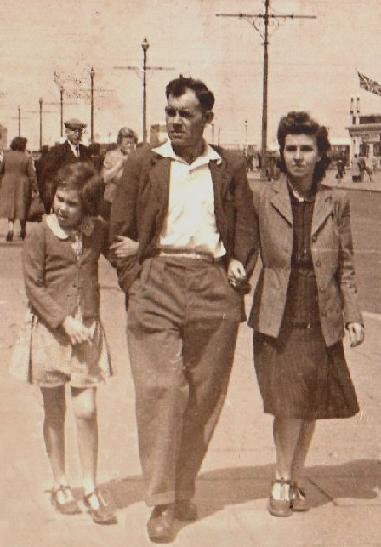 With wife Kathleen and daughter Kathleen at the seaside