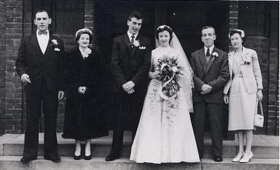 Christy Kenny at the wedding of his daughter, Christine, 1960