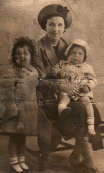 Kathleen Mary Cook, nee Kenny, with daughters Kathleen and Elizabeth
