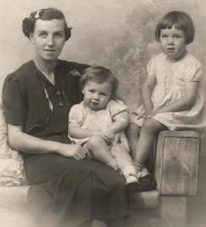 Kathleen Mary Cook, nee Kenny, with two of her daughters, Kathleen Mary and Elizabeth